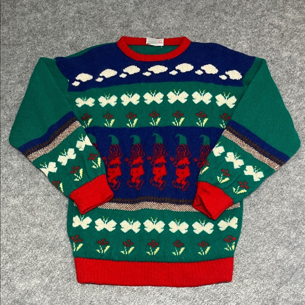 '80s Irish Scene Colourful Wool Butterfly Sweater